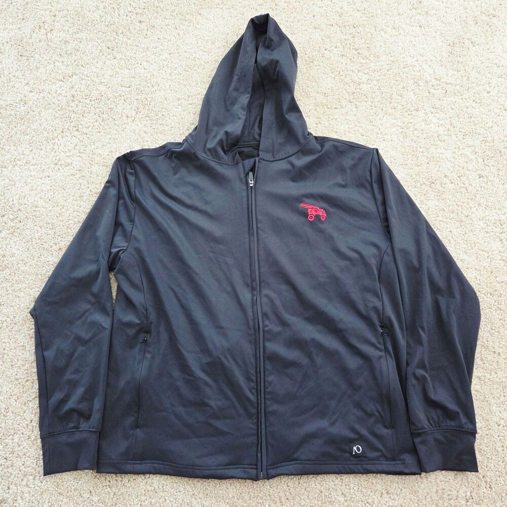 AndersonOrd Jacket Mens Large Black Hooded Soft Shell Golf Full Zip Windbreaker